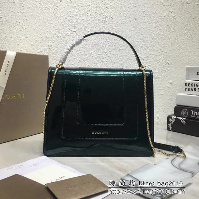 BVLGARI寶格麗 3層大號蛇頭包 頂級漆皮 手提單肩斜挎包 38629 FYD1401